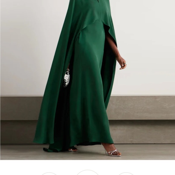 Elegant Green Cape Gown - Picture 1 of 4